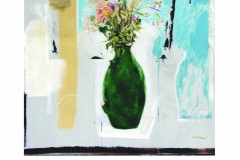 Pic.A - Cruche fleurs et traces - 80x70 Acrylique sur carton